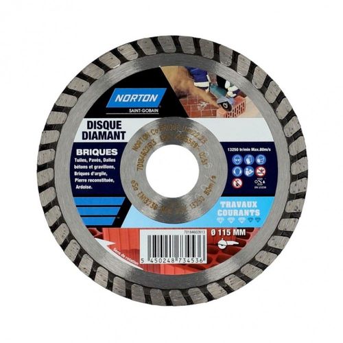 Disque diamant courant segmenté pour brique NORTON, Diam.115 mm