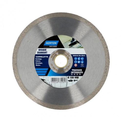 Disque diamant intensif plein pour carrelage NORTON, Diam.180 mm