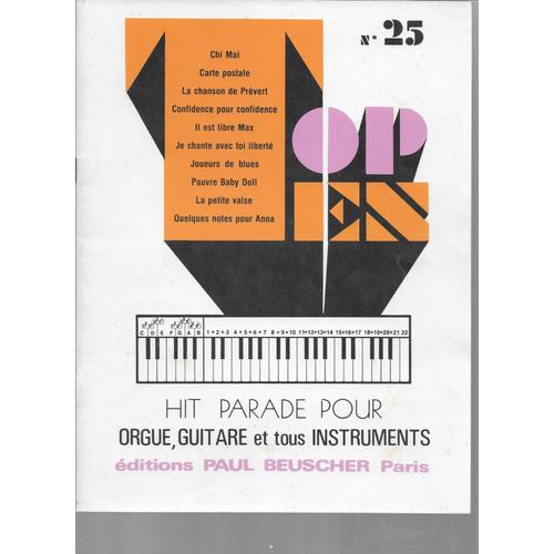 Topten N° 25 - Hit Parade 12 Accords Pour Orgue Et Guitare