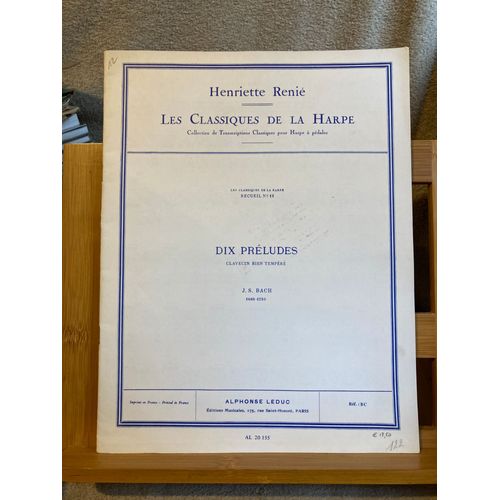 Henriette Renié Les Classiques De La Harpe Recueil Partition Éditions Leduc Recueil Volume 12