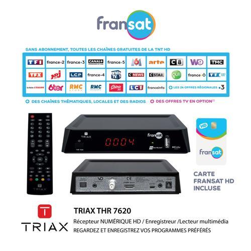 TERMINAL SATELLITE NUMÉRIQUE HD FRANSAT TRIAX THR 7620 - CARTE FRANSAT HD INCLUSE