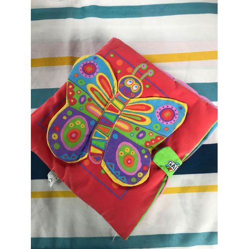 Livre D Éveil Galt Pour Bébé : Papillon, Araignée, Mouche, Coccinelle, Chenille, Fleur, Escargot, Soleil - Fermeture Scratch - Côté 24 Cm - Souple - Bruitage Au Toucher