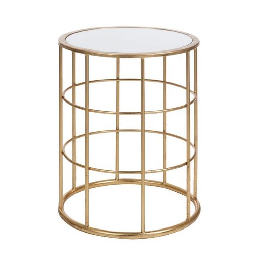 Paris Prix - Table D'appoint Métal & Verre "Premium" 47cm Or