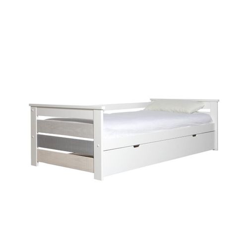 Lit Gigogne Banquette Celiane - 2 X 90 X 190 Cm - Mdf - Blanc