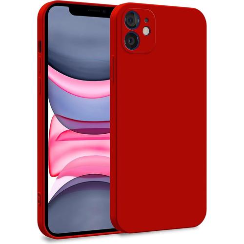 Coque Silicone Pour Apple Iphone 11 - Case Tpu Souple & Soft Avec Doublure Microfibre - Cover Protection Extra Fine & Légère Rouge