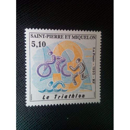 Timbre Saint Pierre Et Miquelon Yt 610 Triathlon 1995 ( 0090705 )