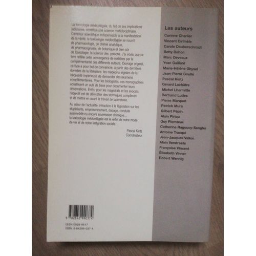 Toxicologie Et Pharmacologie Médicolégales