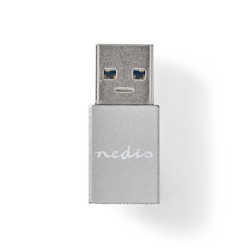 Nedis Adaptateur USB USB 3.2 Gen 1 USB-A Mâle USB Type-C ? femelle Plaqué nickel Droit Métal Noir Boîte