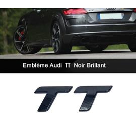 Emblème logo TT arrière coffre Noir Brillant 105x25 MM pour Audi TT