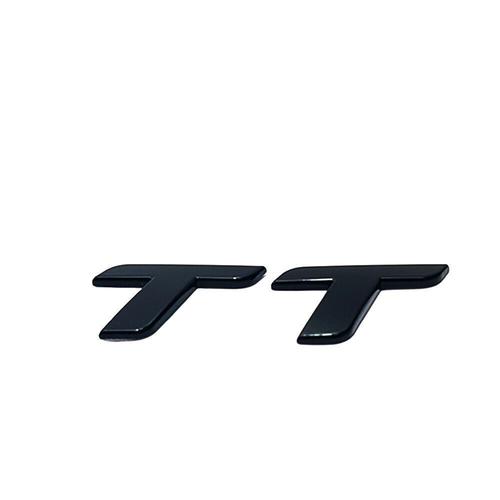 Emblème logo TT arrière coffre Noir Brillant 105x25 MM pour Audi TT