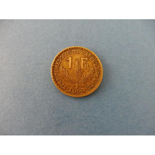 Ww1 / Monnaie Togo Sous Mandat France / Colonie Allemagne / 1 Franc 1924
