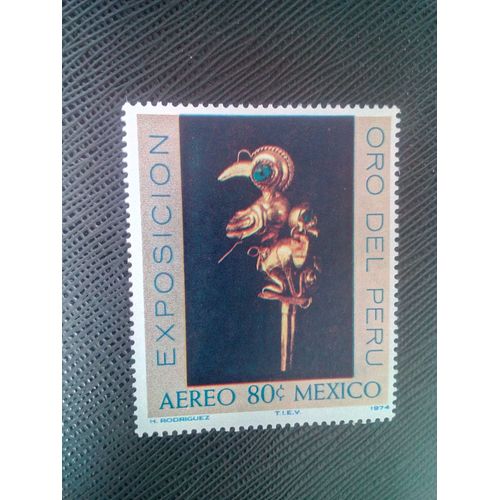 Timbre Mexique Yt Pa 363 Broche Or, Culture Mochica 1974 ( 00100705 )