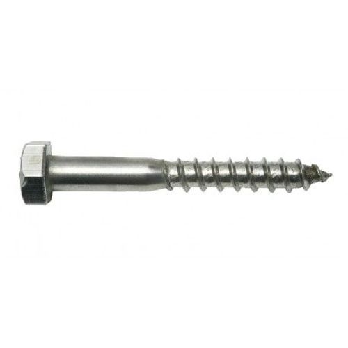 Vis à bois 8 mm 60 mm 6 pans extérieurs DIN 571 acier inoxydable A2 10 pc(s) SWG