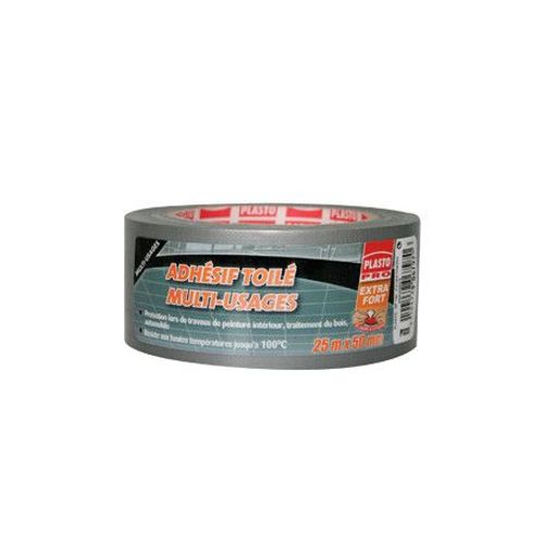 Toile multi-usages extra forte grise - 25M x 48mm