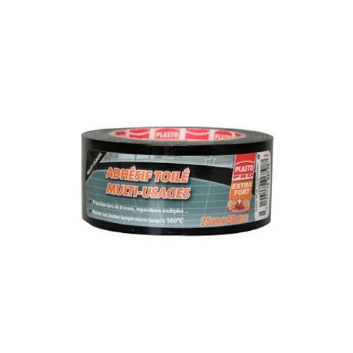 Toile multi-usages extra forte noire - 25M x 48mm