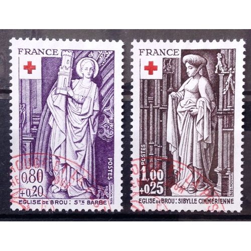 Série Croix Rouge 1976 (Eglise Brou) - N° 1910 1911 Obl - France Année 1976 - Brn83 - N31378