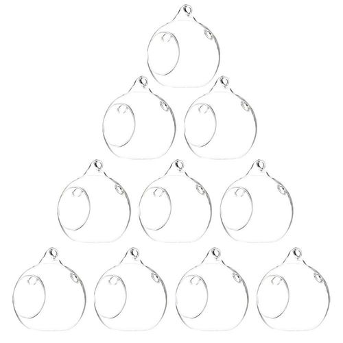 Bougeoirs en verre à suspendre, 10 pièces, support Simple pour bougies chauffe plat