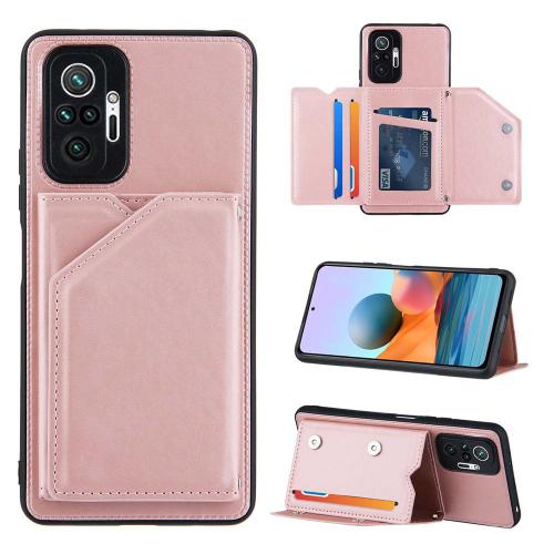 Coque Xiaomi Redmi Note 10 Pro Max, Portefeuille Coque Pour Xiaomi Redmi Note 10 Pro Max, Etui En Cuir Pu Avec Fentes Pour Cartes, Double Fermoir Magnétique Et Antichoc Durable Coquille_Or Rose