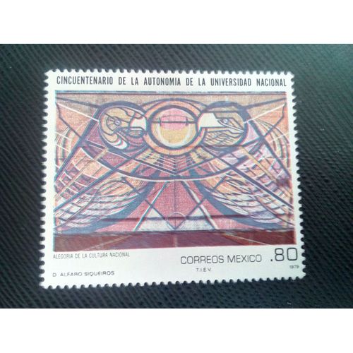 Timbre Mexique Yt 868 Allégorie De La Culture Nationale, Par Alfaro Siqueiros 1979 ( 00100705 )