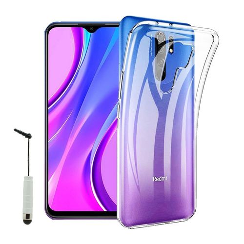 Coque Silicone Pour Xiaomi Redmi 9 6.53" Gel Ultraslim Et Ajustement Parfait - Transparent + Mini Stylet