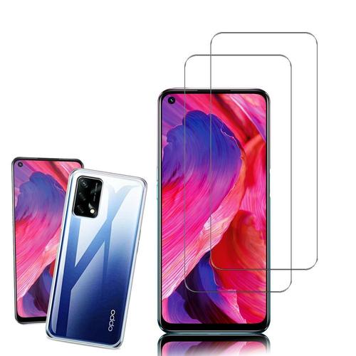 Coque Silicone Pour Oppo A54 5g/ A74 5g 6.5" Gel Ultraslim Et Ajustement Parfait - Transparent + 2 Films Verre Trempé - Transparent