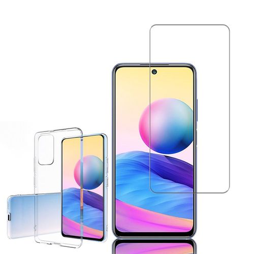 Coque Silicone Pour Xiaomi Redmi Note 10 5g 6.5" Gel Ultraslim Et Ajustement Parfait - Transparent + 1 Film Verre Trempé - Transparent