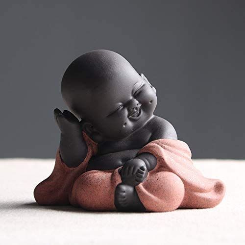 Statue de Bouddha en céramique - Figurine de Moine créative pour bébé Artisanat de poupées - Cadeau délicat et Artisanat (Style 1)