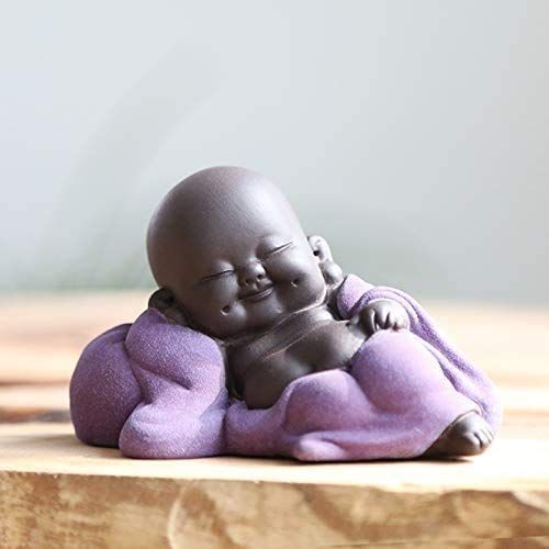 Noiacdo Style 3 Petite statue de bébé Bouddha mignonne en céramique 6 cm