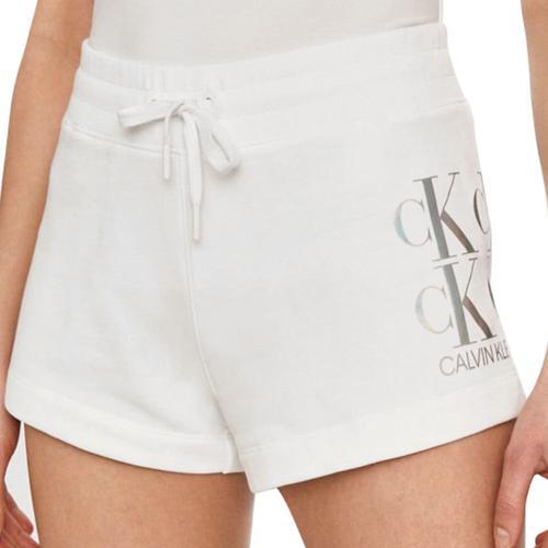 Short Calvin Klein Logo Knit Femme Blanc