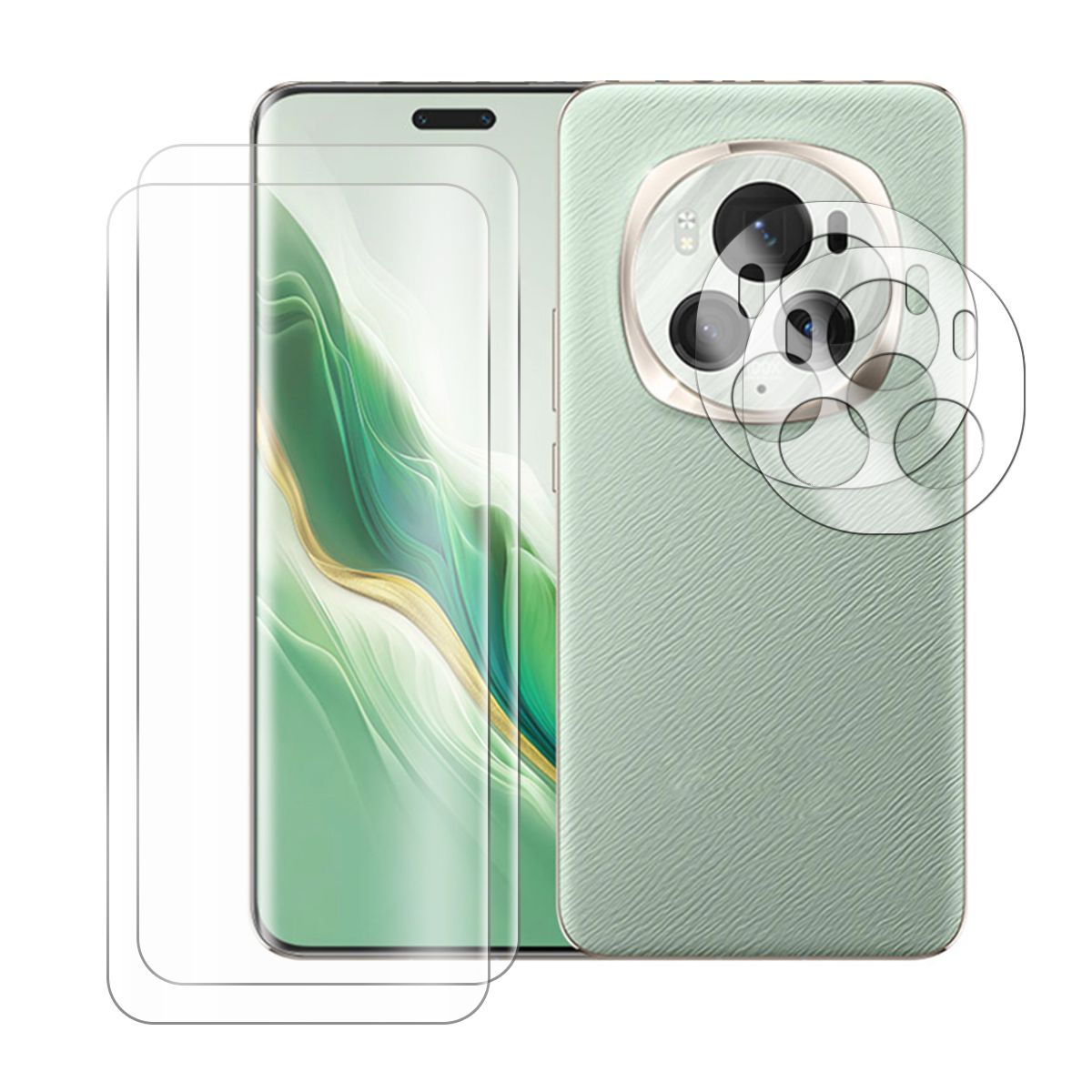 Lot De 2 Verre Trempé Incurvé Pour Honor Magic6 Pro 5g + Lot De 2 Verre Trempé Protecteur D'objectif Camera Arrière - Visiodirect -