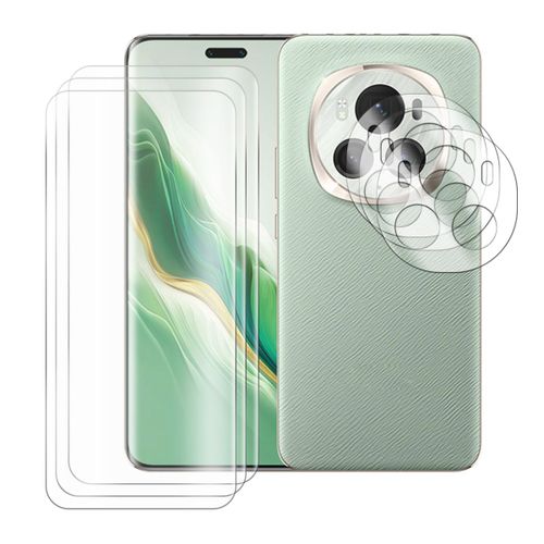 Lot De 3 Verre Trempé Incurvé Pour Honor Magic6 Pro 5g + 3 Verre Trempé Protecteur D'objectif Camera Arrière-Visiodirect