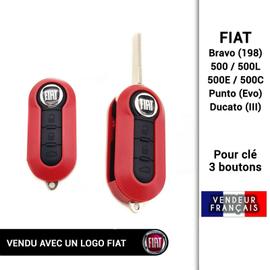 Télécommande coque de clé plip 3 boutons Fiat 500, Punto, Panda, Do