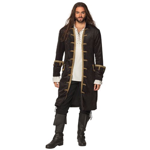 Veste De Capitaine Pirate Noir Et Or Homme - Taille: Xl (54/56)