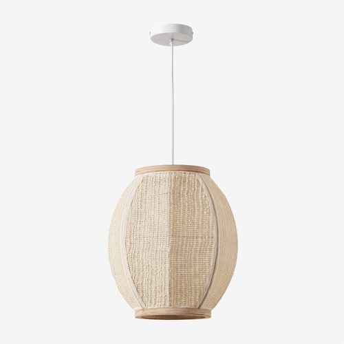 Plafonnier En Lin Ziyec Beige Crème Ø35 Cm