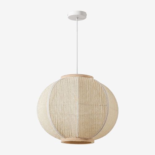 Plafonnier En Lin Ziyec Beige Crème Ø50 Cm