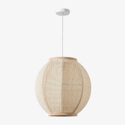Plafonnier En Lin Ziyec Beige Crème Ø45 Cm