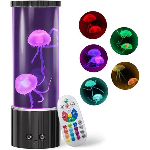 Lampe À Lave Méduse, Réservoir De Lampe Méduse, Veilleuse Pour Réservoir De Méduses D'aquarium 17 Couleurs Changeantes Avec Télécommande Pour Enfants Adultes Décoration De Bureau À Domicile Lampe De T
