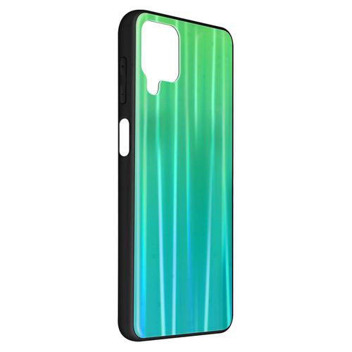 Coque Samsung Galaxy A12 Bi-Matière Holographique Brillant Fine Légère Vert