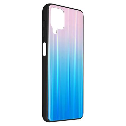 Coque Samsung Galaxy A12 Bi-Matière Holographique Brillant Fine Légère Turquoise