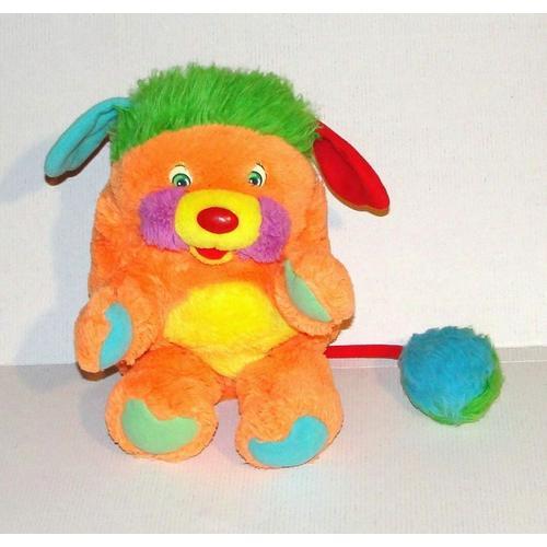 Popples Orange Peluche Grand Format Vintage 80 Doudou Popples Ventre Jaune Cheveux Vert 31 Cm