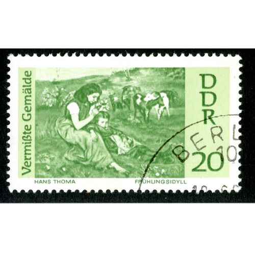 Timbre Oblitéré Ddr 20 Hans Thoma Frühlings Idyll Vermisste Gemälde, 1967