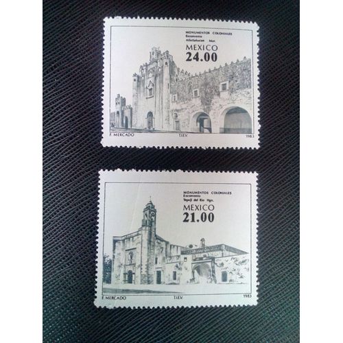 Timbre Mexique Yt 1035 - 1036 Monuments Coloniaux 1983 ( 00100705 )