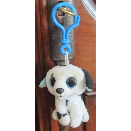Peluche Fetch Le Dalmatien De Ty Beanie - Montée En Porte-Clés Avec Un Gros Anneau Plastique - Hauteur Peluche 8cm Et Hauteur Totale Avec Anneau 14cm