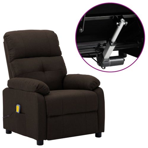 Vidaxl Fauteuil Électrique De Massage Marron Foncé Tissu