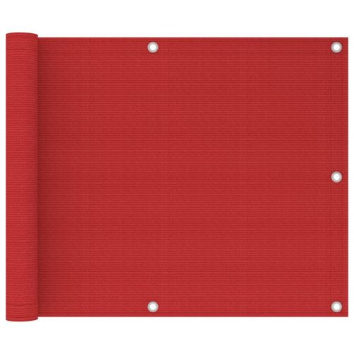 Vidaxl Écran De Balcon Rouge 75x300 Cm Pehd