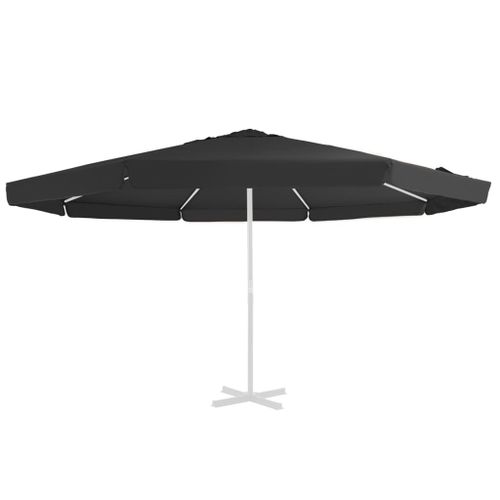 Vidaxl Tissu De Remplacement Pour Parasol D'extérieur Noir 500 Cm