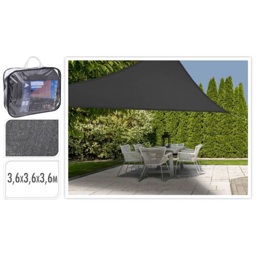 Progarden Toile D'ombrage Triangulaire Gris Foncé 3,6x3,6x3,6 M