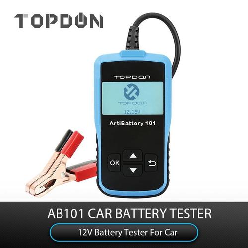 Couleur Topdon Ab101 Testeur De Batterie De Voiture Ab101, Test De Batterie De Tension 12v, Analyseur De Chargeeur Automobile 2000cca Testeur De Circuit De Démarrage De Voo Ch33