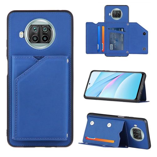 Coque Xiaomi Redmi Note 9 Pro 5g, Portefeuille Coque Pour Xiaomi Redmi Note 9 Pro 5g, Etui En Cuir Pu Avec Fentes Pour Cartes, Double Fermoir Magnétique Et Antichoc Durable Coquille_Bleu