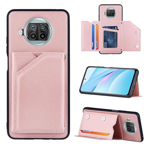 Coque Xiaomi Redmi Note 9 Pro 5g, Portefeuille Coque Pour Xiaomi Redmi Note 9 Pro 5g, Etui En Cuir Pu Avec Fentes Pour Cartes, Double Fermoir Magnétique Et Antichoc Durable Coquille_Or Rose